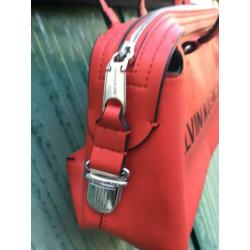 Nieuw rode tas sculpted barrel bag met logo Calvin klein!