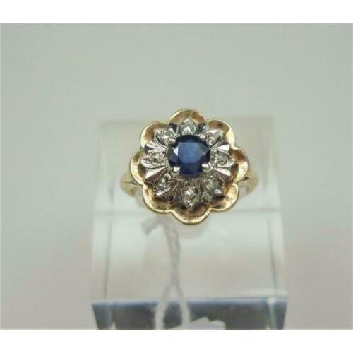 Ring goud saffier & diamanten / Z6258
