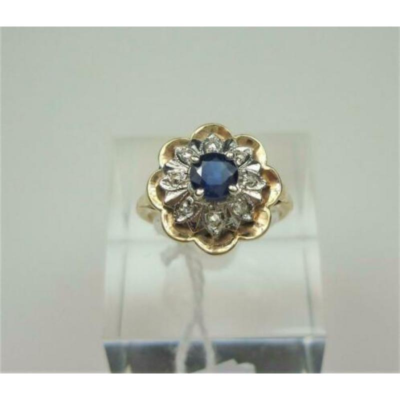 Ring goud saffier & diamanten / Z6258