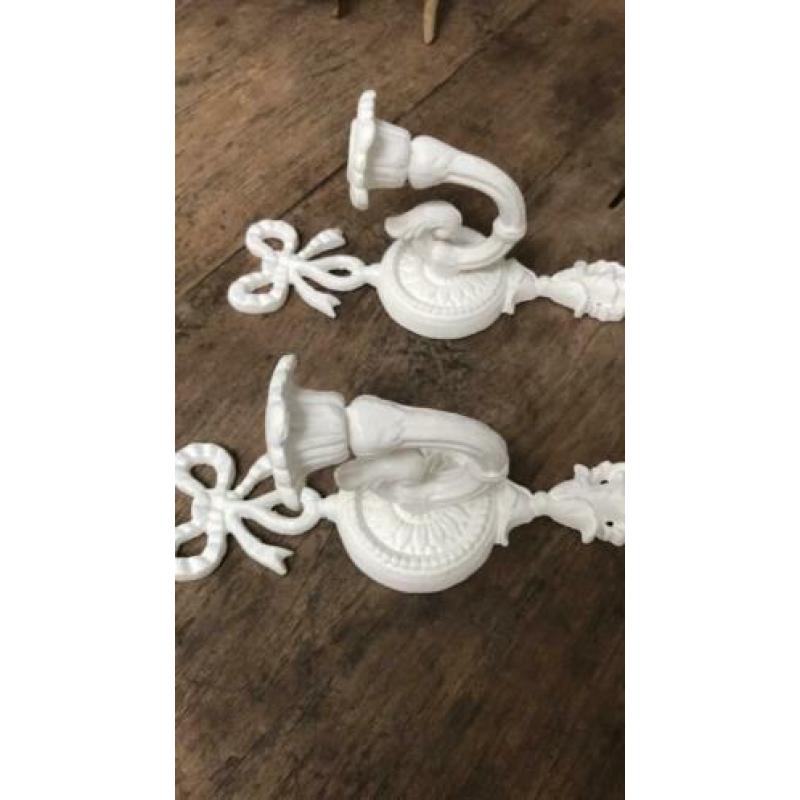 Set metalen wandkandelaars