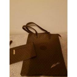 NIEUW MK tas bruin met goudkleur + klein tasje/portemonnee