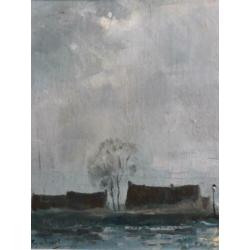 Paul J.C GABRIEL 18281903 Boerderij met lantaarn bij de plas