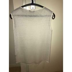 Massimo Dutti - Witte linnen mouwloze top maat S