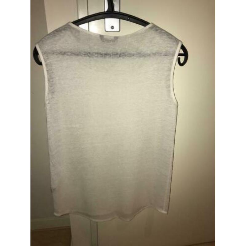 Massimo Dutti - Witte linnen mouwloze top maat S