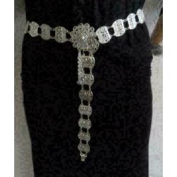 zilverkleurige schakel riem uit Thailand lengte 100 cm