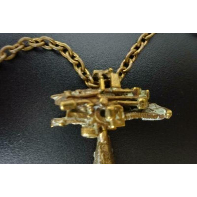 DESIGN LAPPONIA bronzen hanger met ketting, Bjorn Weckstrom,