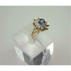 Ring goud saffier & diamanten / Z6258