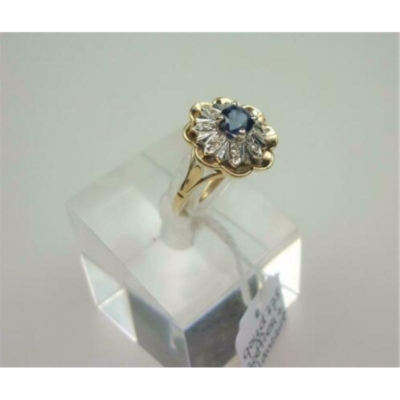 Ring goud saffier & diamanten / Z6258