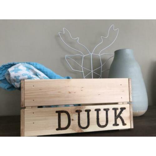 Gepersonaliseerd Houten kratje met eigen tekst
