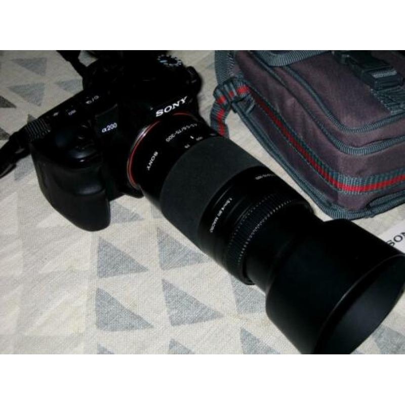 Sony A200 body met Sony 4,5-5,6/75-300 lens