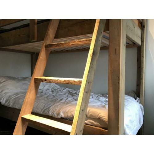 Stapelbed hoogslaper van steigerhout