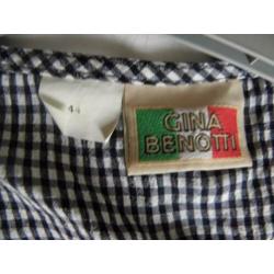 Luchtige mouwloze zwart off white blouse GINA BENOTI 40 zgan
