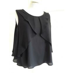 Zara top zwart maat XS 34 mouwloos Nieuw!