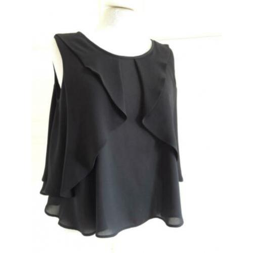Zara top zwart maat XS 34 mouwloos Nieuw!