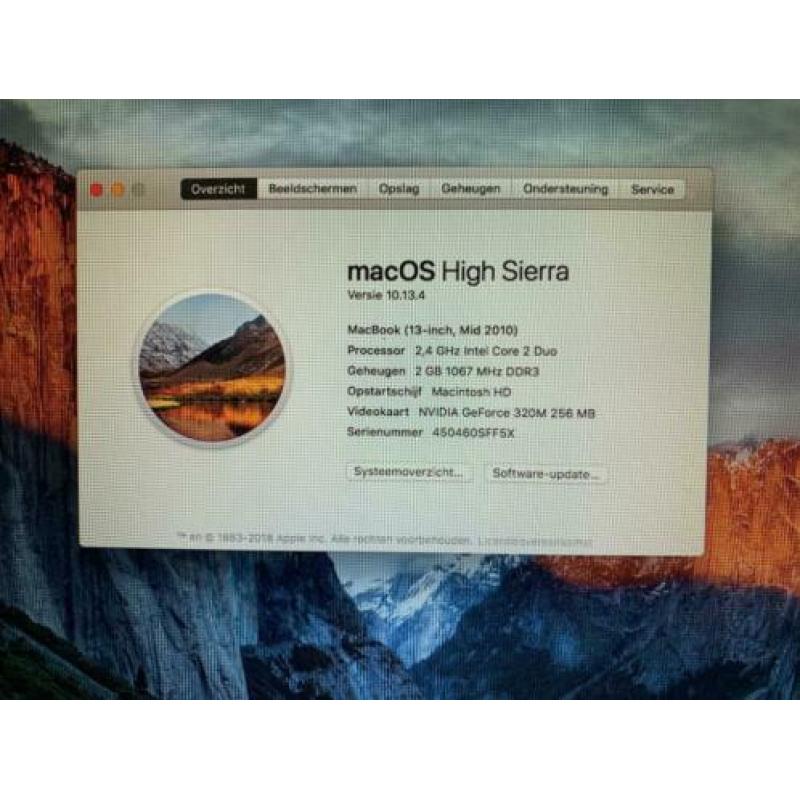 MacBook 13-inch Mid 2010 wit unibody