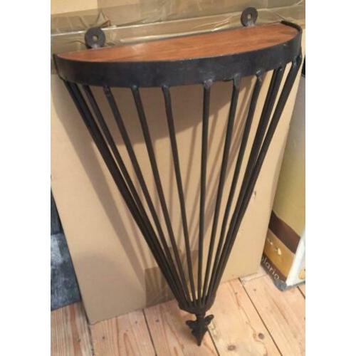 Stoer Sober Wandrek/Wandplank Metaal Met Hout