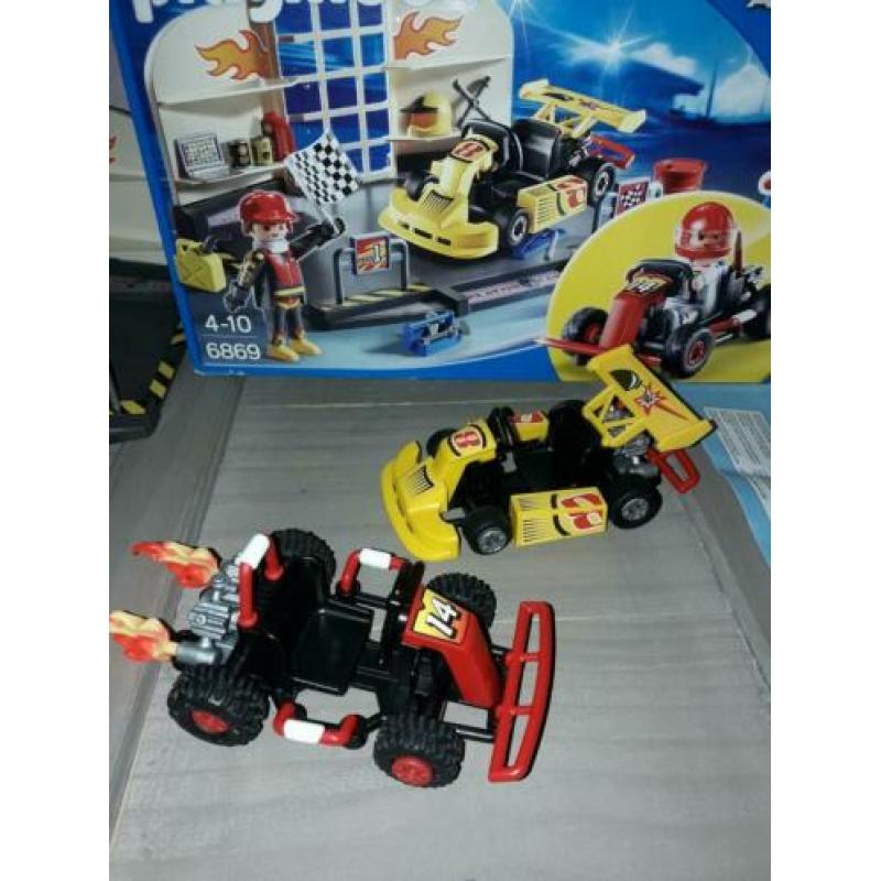 ~*~ PLAYMOBIL 6869 Karting Garage set Als NIEUW met Doos ~*~