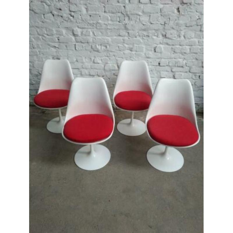 Set originele Saarinen Knoll Tulip chair stoel kvadrat 1970s