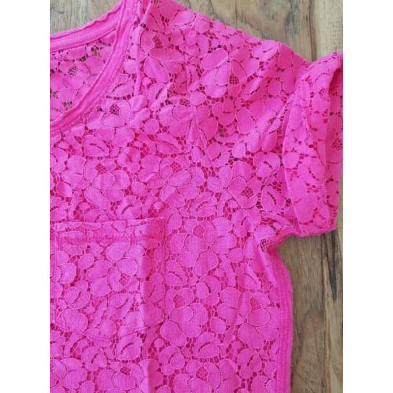 Roze kanten top xs (n1402)