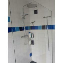 Glazen douche wand