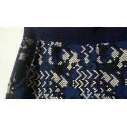 Summum kokerrok donkerblauw met zwart en wit maat 40/42