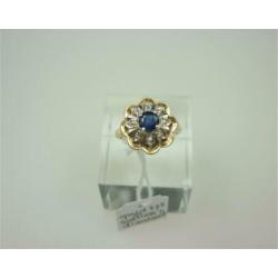 Ring goud saffier & diamanten / Z6258