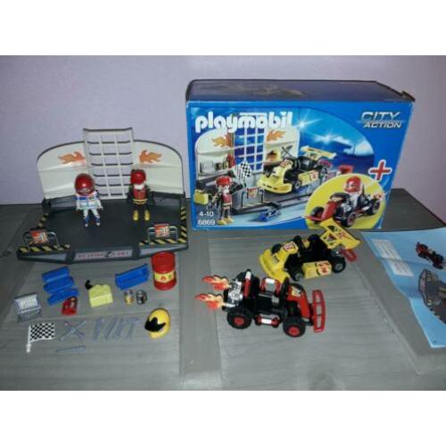 ~*~ PLAYMOBIL 6869 Karting Garage set Als NIEUW met Doos ~*~