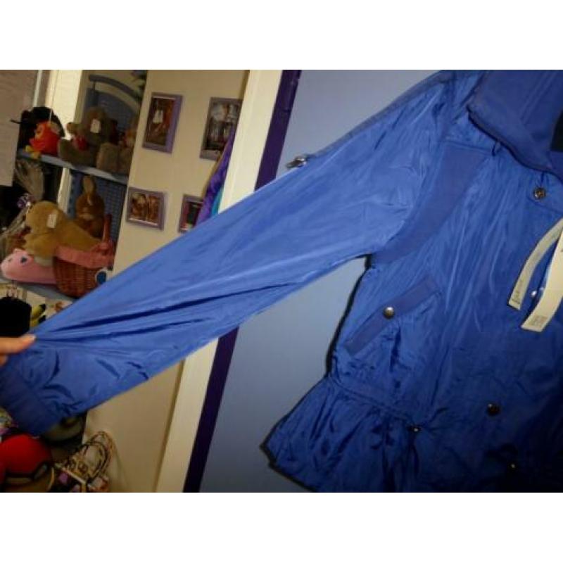 Dept nieuwe gave kobalt blauwe jas dunne stof mt L nr 25254