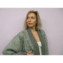 *Abfab Vintage Grijze Wollen Vest L/XL*
