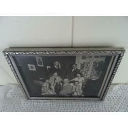 Antieke lijst + markante familiefoto foto 1920 curiosa kunst
