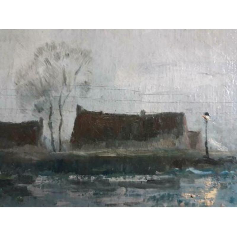 Paul J.C GABRIEL 18281903 Boerderij met lantaarn bij de plas