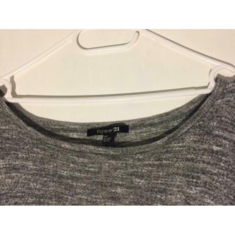 Off Shoulder Grijs Top Shirt Forever 21 Maat S/36