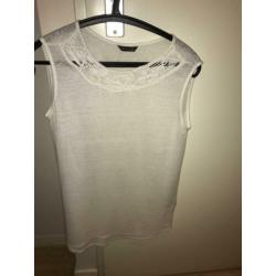 Massimo Dutti - Witte linnen mouwloze top maat S