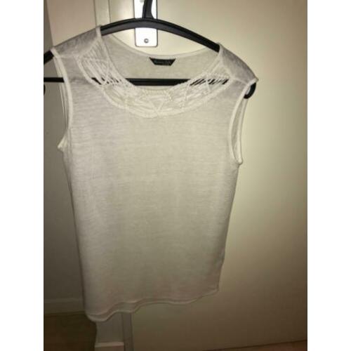 Massimo Dutti - Witte linnen mouwloze top maat S