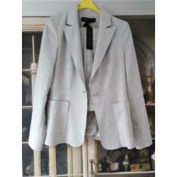 Expresso linnen zomer pak grijs blazer en broek