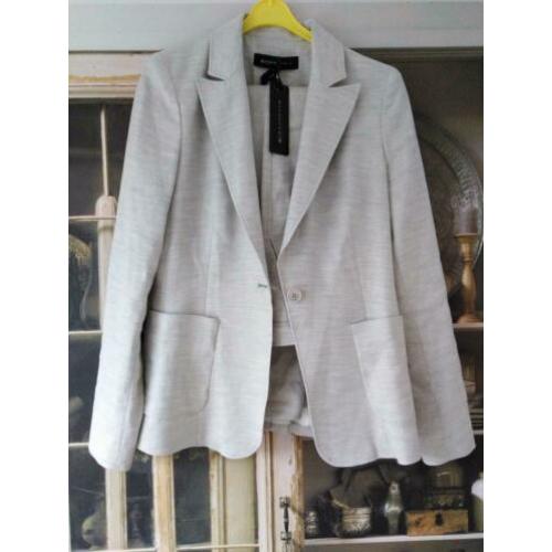 Expresso linnen zomer pak grijs blazer en broek