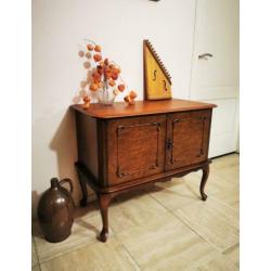 antiek Queen Ann tvkastje radiokastje kastje sidetable oud