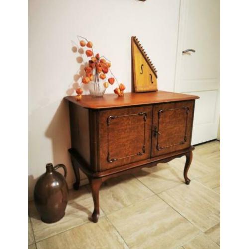 antiek Queen Ann tvkastje radiokastje kastje sidetable oud