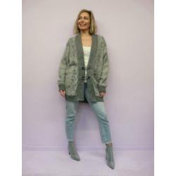 *Abfab Vintage Grijze Wollen Vest L/XL*