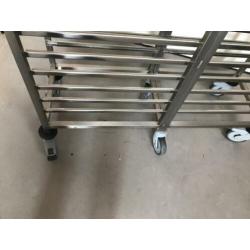 RVS Rieber dubbele regaalwagen 36 regalen gastronorm