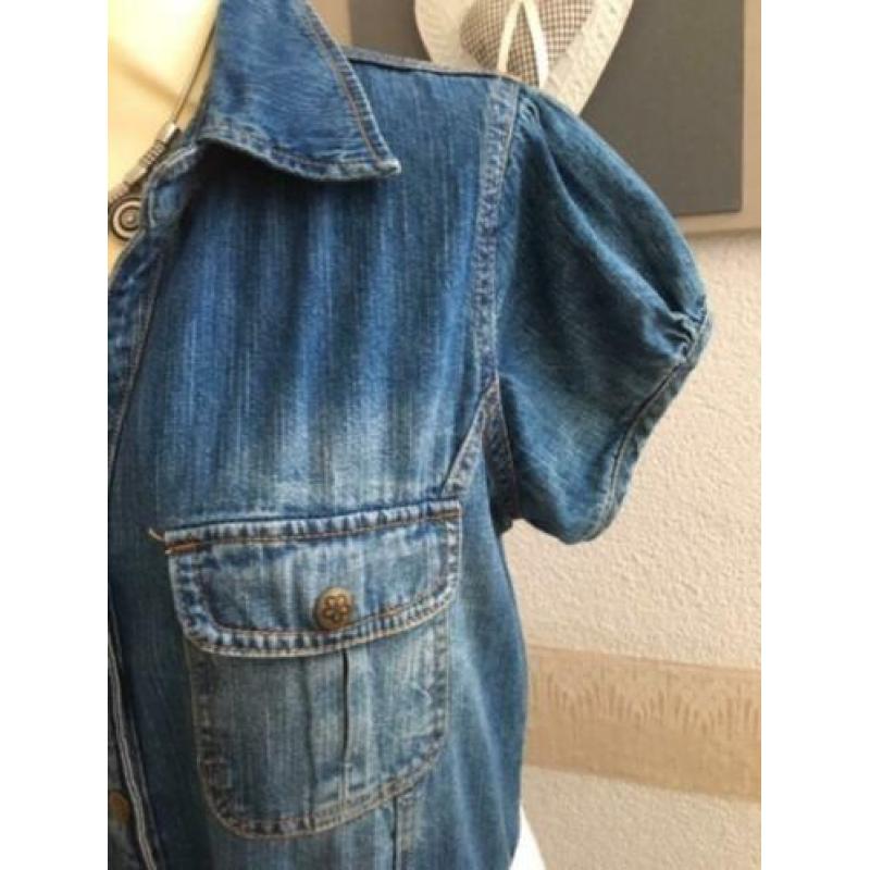 spijkerjurk dames met witte riem 40
