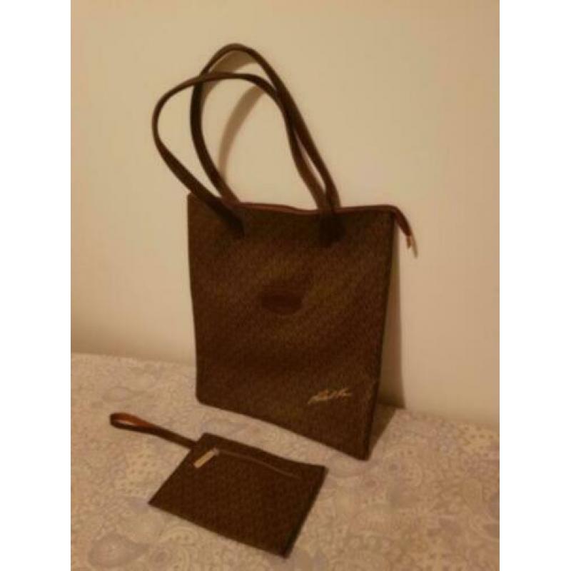 NIEUW MK tas bruin met goudkleur + klein tasje/portemonnee