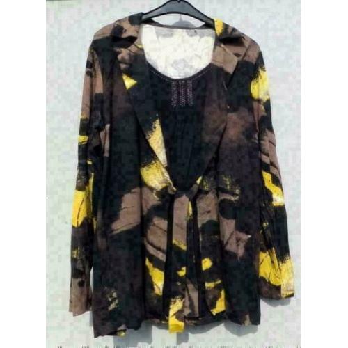 ROBERTO SARTO zwart/geel tuniek vest/top ineen mt M