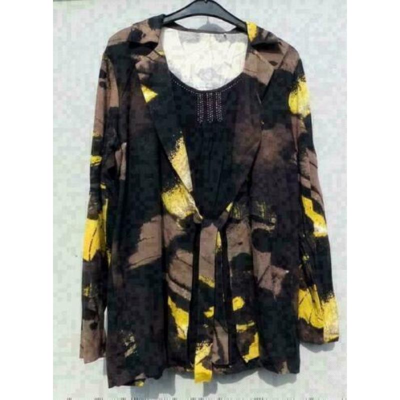 ROBERTO SARTO zwart/geel tuniek vest/top ineen mt M