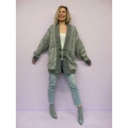 *Abfab Vintage Grijze Wollen Vest L/XL*