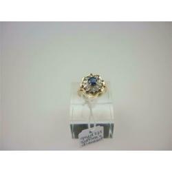 Ring goud saffier & diamanten / Z6258