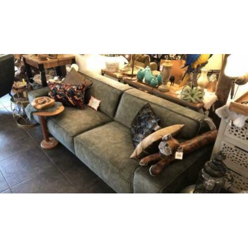 Stoere stevige 3 zitter in de mooie Adore stof kleur Hunter