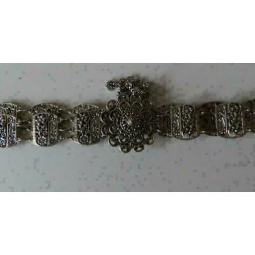 zilverkleurige schakel riem uit Thailand lengte 100 cm