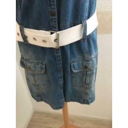 spijkerjurk dames met witte riem 40
