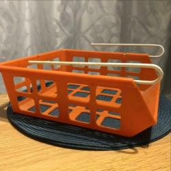 Retro hangmandje oranje voor aan plank /kast